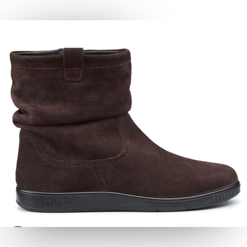 Hotter Women's Chocolate Brown Suede Ankle Booties Boots NWT 6.5